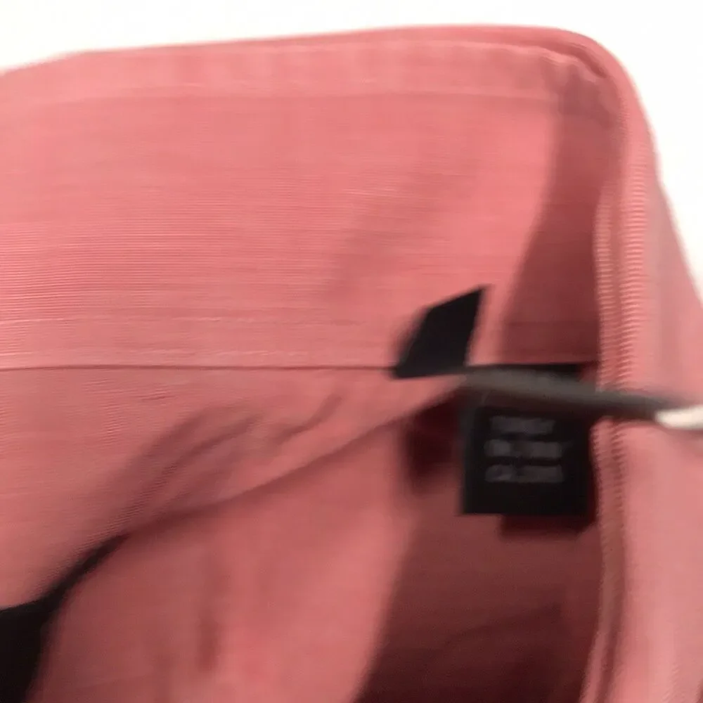 HUGO BOSS Enzo Shirt Men L 16-1/2 34/35 Watermelon Pink Prep Casual Tabby Weave